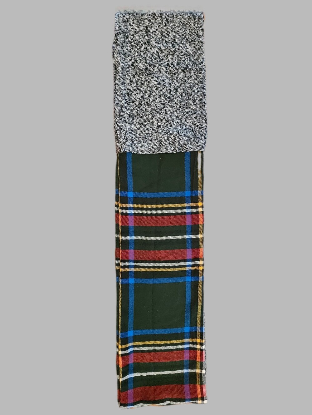 Handmade Sunshine & Sparklez Black White Tweed Tartan Plaid Infinity Scarf New